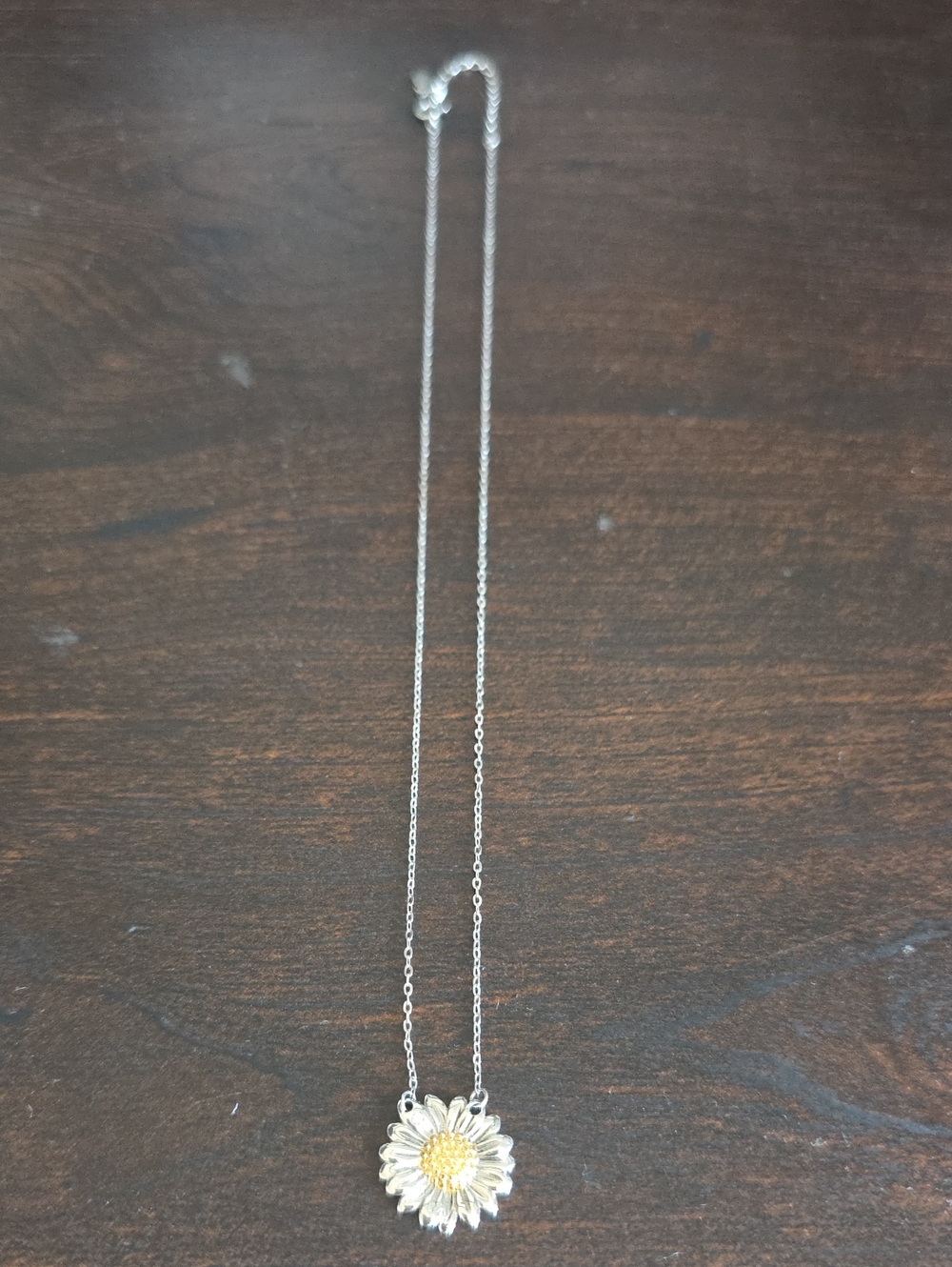 Daisy Pendant Necklace in Silver and Gold